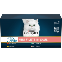 Gourmet Perle Kattenvoer Nat Mini Filets Multipack Vlees   Vis 60 x 85 gr