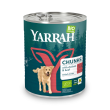 6X Yarrah Bio Hondenvoer Chunks Kip & Rund 820 gr