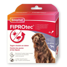 2X Beaphar Fiprotec Anti Teken  & Vlooiendruppels Hond 40   60 kg 4 stuks
