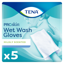 3X TENA Proskin Wet Wash Gloves Mild Geparfumeerd 5 stuks