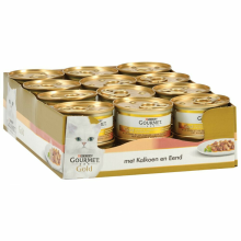 24X Gourmet Gold Kattenvoer Nat Fijne Hapjes Kalkoen   eend 85 gr