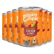 Edgard & Cooper 6x Edgard & Cooper Blik Vers Vlees Hondenvoer Kip   Kalkoen 400 gr