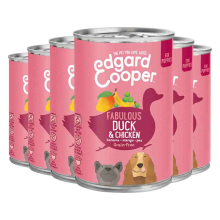 Edgard & Cooper 6x Edgard & Cooper Blik Vers Vlees Puppy Hondenvoer Eend   Kip 400 gr