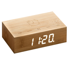 Gingko   Flip Click Clock Natural Bamboo