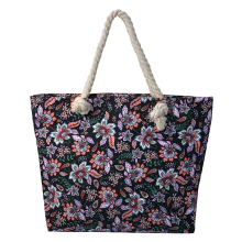 Jumbo Strandtas Bloemen zwart