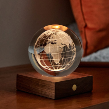 Gingko Amber Crystal Light 3D Laser Wereldbol