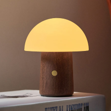 Gingko Mini Alice Mushroom Lamp Walnut