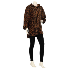 Huggle Hoodie dames Panter bruin   one size