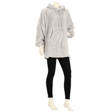 Huggle Hoodie dames Effen licht grijs   one size