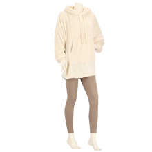 Huggle Hoodie dames Effen licht beige   one size