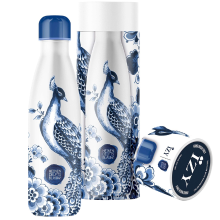IZY Bottles Delfts Blauwe Vogels Drinkfles RVS 500 ml