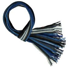 Sarlini Langwerpige sjaal multi blue gestreept