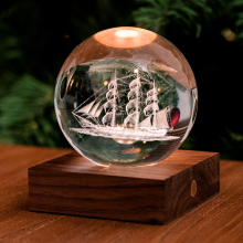 Gingko Amber Crystal Light 3D Laser Zeilboot