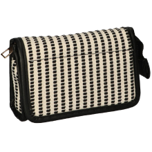Traveller Make up tasje met spiegel Stripe zwart/crème