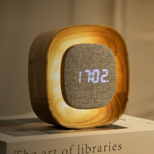 Gingko   Lumos Clock Square White Ash