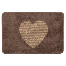 Clayre & Eef Badmat Hart bruin (58 x 38 cm)