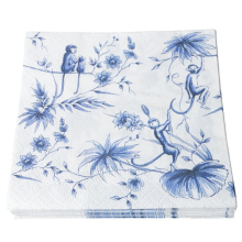 Heinen Delfts Blauw Servetten Delfts Blauwe Aapjes (20 stuks)