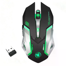 HXSJ M10 2.4G Draadloze Gaming Muis met RGB verlichting 2400DPI 6 toets Ergonomisch Ontwerp 600mAh Type C Oplaadbaar E s