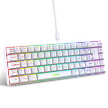 HXSJ V200 69 toetsen RGB Bedrade Gaming Toetsenbord Spaanse Gamer Toetsenbord USB Type C Ergonomie voor PC Laptop Comput