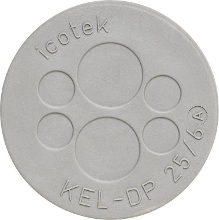 Icotek KEL DP 50/18 Kabeldoorvoeringsplaat Montagegat: 50 mm Klem Ø (max.): 12 Mm Elastomeer Grijs 1 stuk(s)