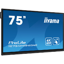 Iiyama Prolite TE7512MIS B3AG public display 4K UHD, Touch, WiFi, VGA, HDMI, USB C, LAN, Audio