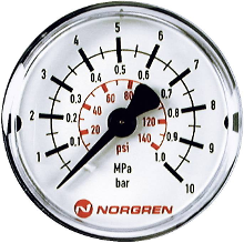 IMI NORGREN Manometer 18 013 888 Aansluiting (manometer): Achterkant 0 tot 25 bar Schroefdraad (buiten) R1/8 1 stuk(s)