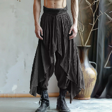 INCERUN Heren Geconstrueerde Effen Kleur Laagjesbroek Mode Comfortabele Elastische Taille Broek voor Mannen