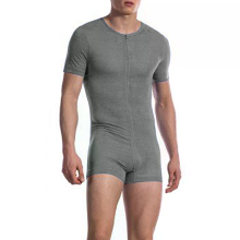 INCERUN Heren Jumpsuit Dunne Stretch Comfort Ritssluiting Korte Mouwen Eénstuk Shorts Thuisoutfit voor Mannen Grote Maat