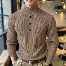 INCERUN Heren Minimalistische Coltrui Lange Mouw Pullover Trui Comfortabele Effen Kleur Top voor Heren Herfst Winter