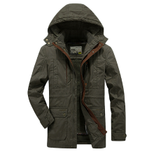 Jeep Chariot Mens Thicken Jacket Winter Warm Long Coat Male Fashion Casual Cotton Outwear 3 Color
