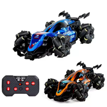 JJRC Q239 RTR 1/40 2.4G 2WD Mini RC Auto Formule Racing Stunts Afstandsbediening Drift LED Licht 360° Rotatie Bureau Pla