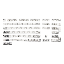 JSJT 110 Toetsen Inkt Panda Keycap set OEM Profiel PBT Vijfzijdige Sublimatie Custom Keycaps voor Mechanische Toetsenbor
