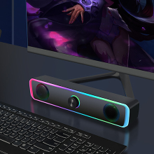 K2835 Computer Speaker Bedrade bluetooth Soundbar Dual 52mm Speaker 4D Stereo 360° Surround Sound RGB Light Knop type De