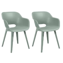 Keter Allibert Akola Tuinstoelen   2 stuks  56,5x55x80cm   Vintage Green