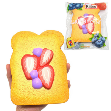 Kiibru Strawberry Sliced Toast Squishy 14.5*11*3Cm Slow Rising With Packaging Collection Gift Soft Toy