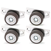 Kleine zijmontage casterwielen van 1,25 inch set van 4 rubberen wielen stijve rolwielen meubelrollers onderbedlade doe h
