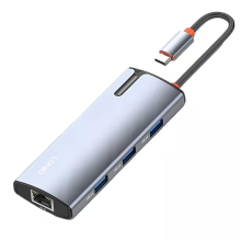 LDNIO DS 16H 6 in 1 Type C Dockingstation USB adapter met USB3.0*3 / RJ45 / USB C PD / HD voor PC laptopcomputer