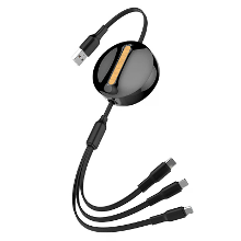 LDNIO LC90A 4.2A USB A naar Type C/iP/Micro USB Opvouwbare Kabel Snelladen Gegevensoverdracht Koper Kernlijn 1,1M Lang v