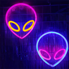 LED Halloween Neon Sign Atmosfeer Lamp IP42 Waterdicht 22x19,5cm Blauw Roze Geel Decor voor Thuis Kantoor Winkel