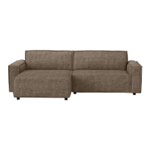 Leen Bakker   Bank Brooklyn Met Chaise Longue Links Cyclamen Taupe   Banken   Taupe   Stof