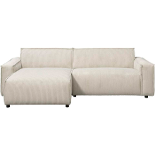 Leen Bakker   Bank Brooklyn Met Chaise Longue Links Soop Crème   Banken   Crème   Stof