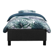 Leen Bakker   Bed Lena   Antraciet   90x200 Cm   Vurenhout   Grijs