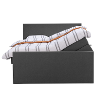 Leen Bakker   Boxspring Met Opbergruimte En Voetbord Liv Egaal Antraciet 160x200cm   Boxsprings   Grijs   Stof