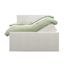 Leen Bakker   Boxspring Met Opbergruimte En Voetbord Liv Egaal Ecru 140x200cm   Boxsprings   Crème   Stof