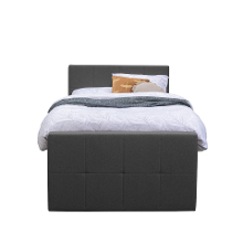 Leen Bakker   Boxspring Met Opbergruimte En Voetbord Liv Geblokt Antraciet 120x200cm   Boxsprings   Grijs   Stof