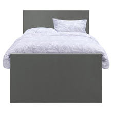 Leen Bakker   Boxspring Met Voetbord Liv Egaal 120x200cm Ronde Poot   Boxsprings   Grijs   Stof Velvet