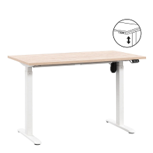 Leen Bakker   Bureau Homeworx Zit/sta Elektrisch Verstelbaar   Eikenkleur/wit 75/118x120x70cm   Bureaus   Beige   Metaal Hout   Homeworx