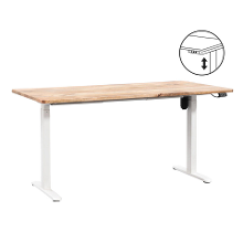 Leen Bakker   Bureau Homeworx Zit/sta Elektrisch Verstelbaar Mangohout/wit 75/118x160x80cm   Bureaus   Bruin   Hout Mangohout   Homeworx