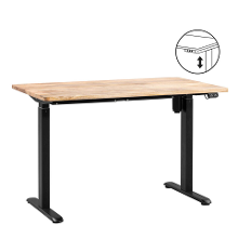 Leen Bakker   Bureau Homeworx Zit/sta Elektrisch Verstelbaar Mangohout/zwart 75/118x120x70cm   Bureaus   Bruin   Mangohout Hout   Homeworx