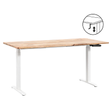 Leen Bakker   Bureau Homeworx Zit/sta Handmatig Verstelbaar Mangohout/wit 75/118x160x80cm   Bureaus   Bruin   Metaal Hout Mangohout   Homeworx